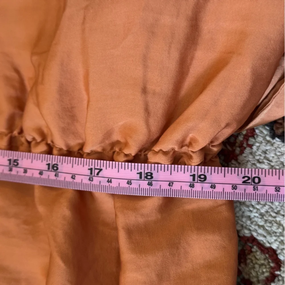 Free People Orange Long-Sleeve Ruched Waist Top - Picture 7 of 10
